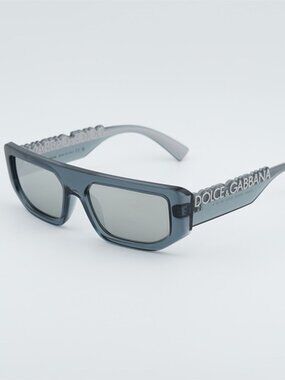Dolce & Gabbana DG6203 32556G Sunglasses Transparent Dark Grey Rectangle Frame